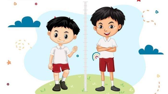 ilustrasi perbandingan anak stunting dengan anak yang tumbuh normal