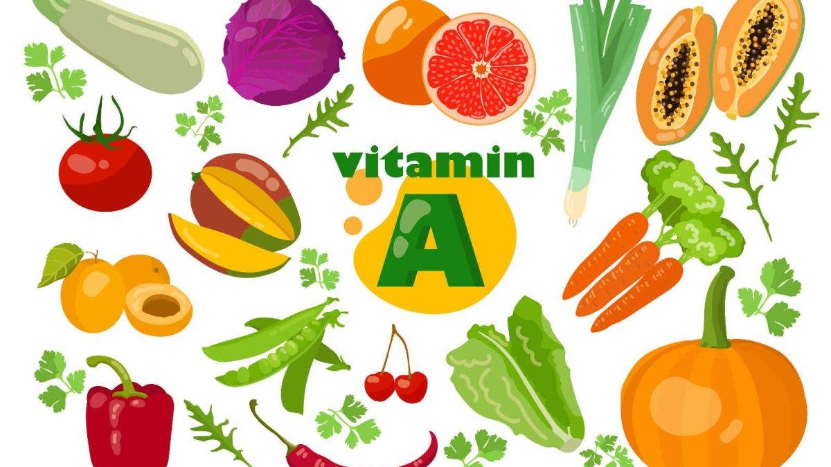 ilustrasi sederet makanan yang kaya akan vitamin A