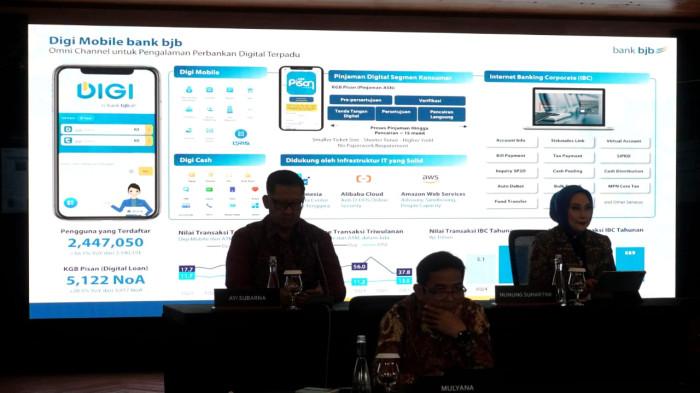 Bagan kinerja ditampilkan dalam Public Expose Tahun 2025 di Menara Bank BJB, Jalan Naripan, Kota Bandung, Jawa Barat, Selasa (29/10/2025).