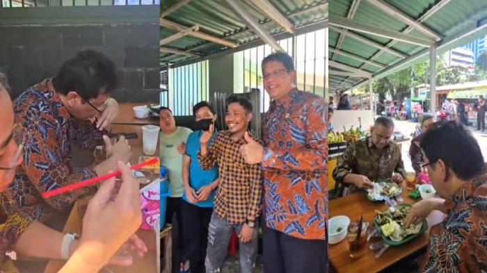 Momen Menkeu Purbaya Sadewa Jadi Food Vlogger, Promosikan Warung Sederhana Diserbu Warga Minta Foto