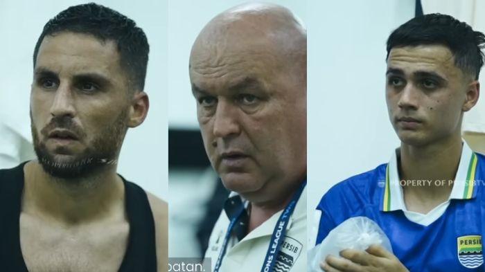 SUASANA RUANG GANTI - Kolase foto Luciano guaycochea, Bojan Hodak, dan Eliano Reijnders. Suasana ruang ganti setelah Persib Bandung tertinggal 0-2 atas Selangor FC, Bojan Hodak beri instruksi khusus.