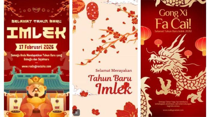 POSTER IMLEK - Kumpulan poster Tahun Baru Imlek 2577 Kongzili yang jatuh pada hari Selasa, 17 Februari 2026. (Canva)