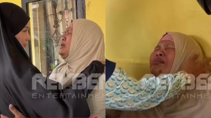 Nadya Almira menjenguk Adnan korban kecelakaan yang ditabraknya