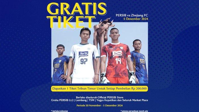 Promo Tiket Gratis Laga Persib vs Zhejiang FC di Stadion Si Jalak Harupat, Ini Syaratnya