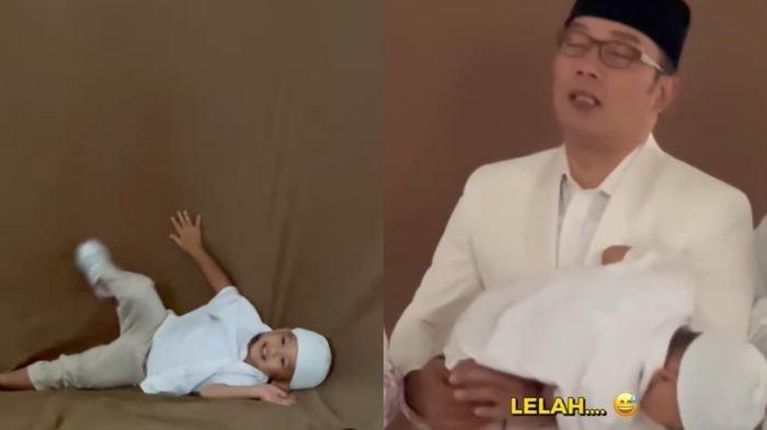 Momen Lucu Arkana Tak Bisa Diam saat Foto Keluarga Lebaran Idul Fitri 2023, Ridwan Kamil Kelelahan