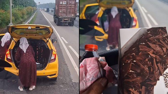 Sebuah video menunjukkan momen menyentuh antara seorang sopir truk dan ibu-ibu, viral di media sosial. Sopir truk tersebut membantu ibu-ibu ganti ban mobil.