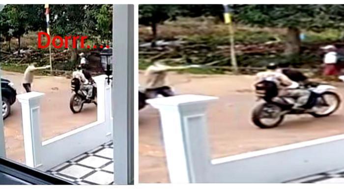 PRIA TEWAS DITEMBAK – Rekaman CCTV detik-detik kasus penembakan yang menewaskan pengendara motor di Jalan Poros Desa Sungai Jeruju, Kecamatan Cengal, Kabupaten OKI, Sumatera Selatan, Senin (6/10/2025), 