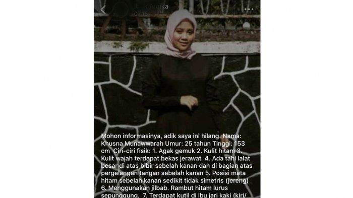 Mahasiswi Cantik Asal Aceh Dikabarkan Hilang di Bandung, Terakhir Terlihat di Lap Futsal Supratman