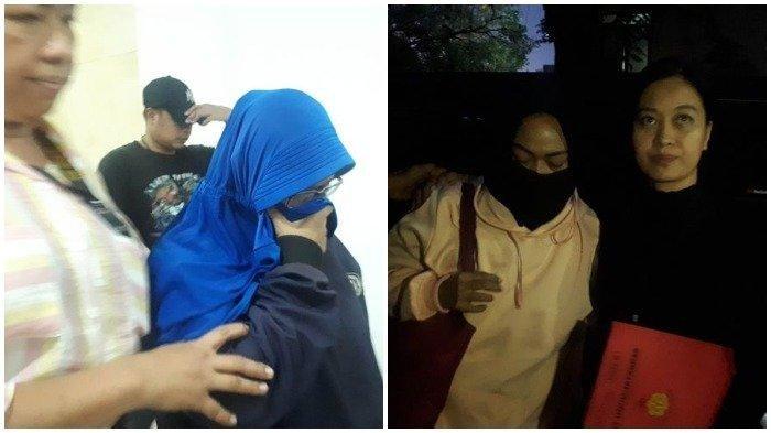 Polda Metro Jaya menangkap menangkap dua perempuan yang diduga merekam dan menyebarkan video HS, tersangka yang mengancam penggal kepala Presiden Joko Widodo, Rabu (15/5/2019).