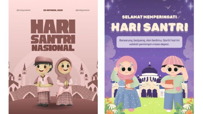 POSTER HARI SANTRI - Kumpulan poster Hari Santri 2025 yang menarik dan bisa diunduh atau download sebagai ucapan di media sosial. Hari Santri Nasional diperingati setiap 22 Oktober.