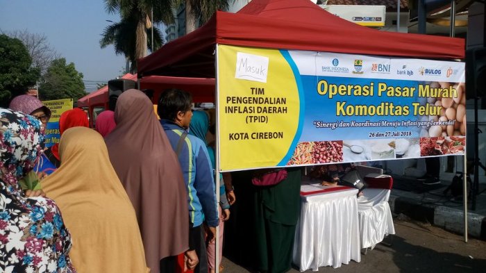 Telur Ayam Paling Banyak Diburu Pengunjung Pasar Murah TPID Kota Cirebon