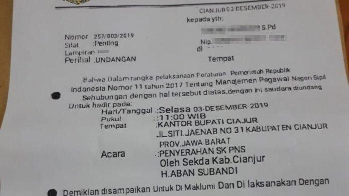 VIRAL SK PNS Palsu di Cianjur, Forum Honorer K2 Berharap Penyebar SK Bodong Diusut