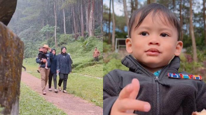 Momen Lucu Arkana Putra Bungsu Ridwan Kamil Jalan-jalan ke Gunung, Netizen Senang Pak Gub Bahagia