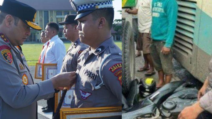 Nasib Bripda Novandro Dulu Viral Relakan Motornya Ganjal Bus, Kini ...