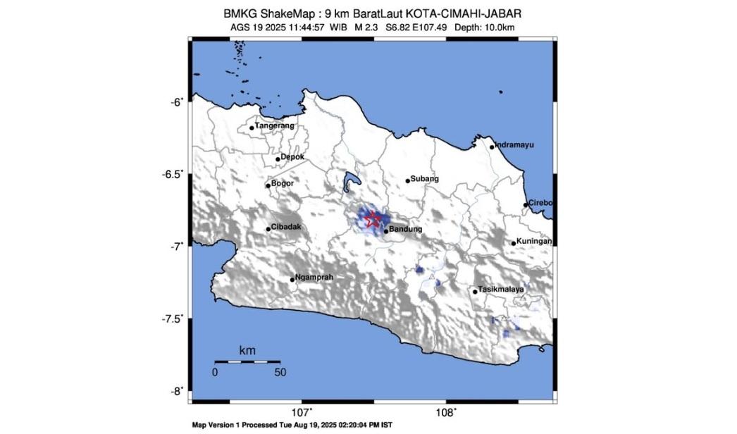 Sesar Lembang Berguncang, Cimahi dan Bandung Barat Digoyang Gempa Magnitudo 2,3