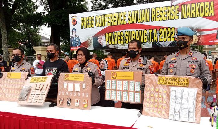 Polres Subang Amankan Sabu-sabu Puluhan Gram dan Ganja, 17 Tersangka Dijebloskan ke Penjara