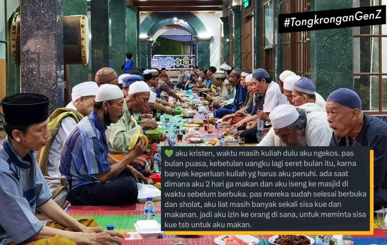Kisah Anak Kos Non Muslim Kelaparan Kekurangan Uang, Dapat Berkah Makanan Buka Puasa dari Masjid