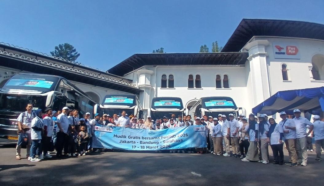 Berangkatkan 451 Pemudik, Pos Indonesia Ikut Sukseskan Program Mudik Gratis BUMN 2026