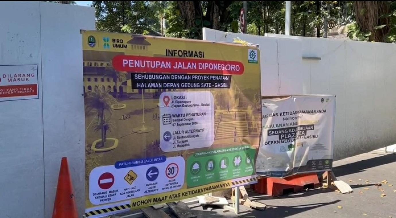 Jalan Diponegoro Bandung Resmi Ditutup Hingga September 2026, Lalu Lintas Dialihkan ke Rute Lain - Tribunjabar.id
