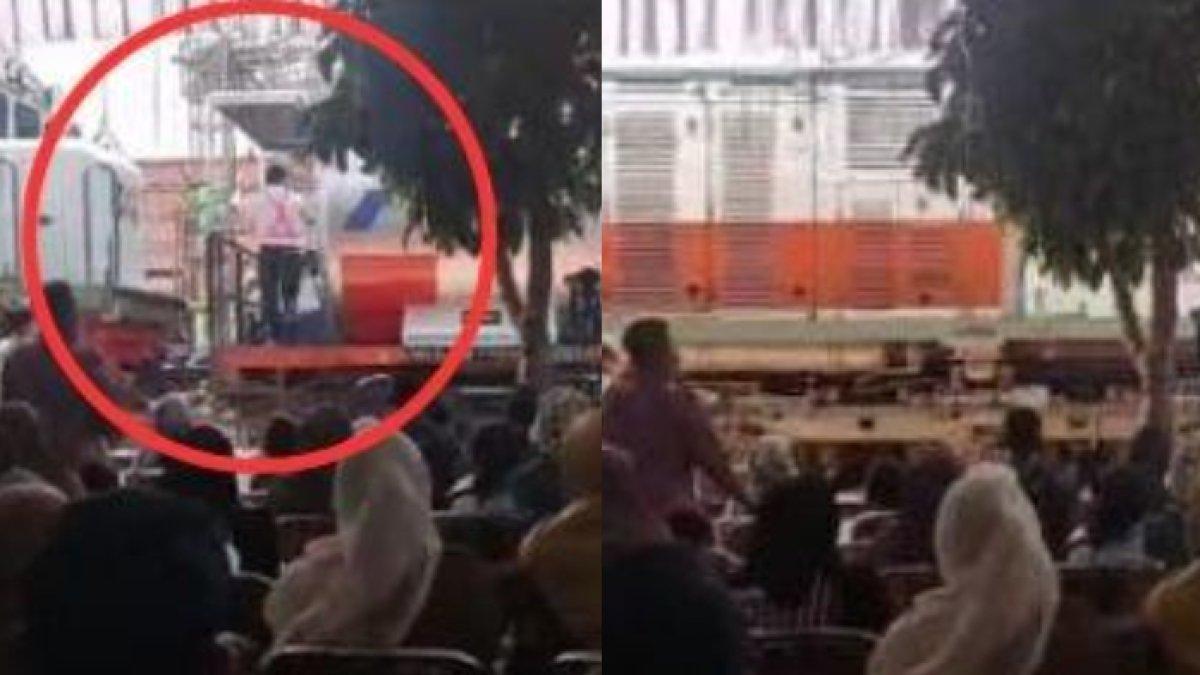 Detik-detik Momen Langka Kereta Api Melintasi Pesta Pernikahan, Aksi Masinis Bikin Tamu Ngakak