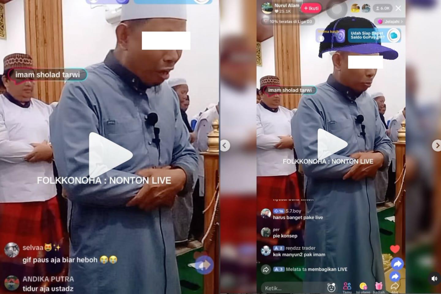 Viral, Aksi Ustaz Jadi Imam Salat Tarawih Sambil Live TikTok hingga Dapat Gift, Tuai Kontroversi
