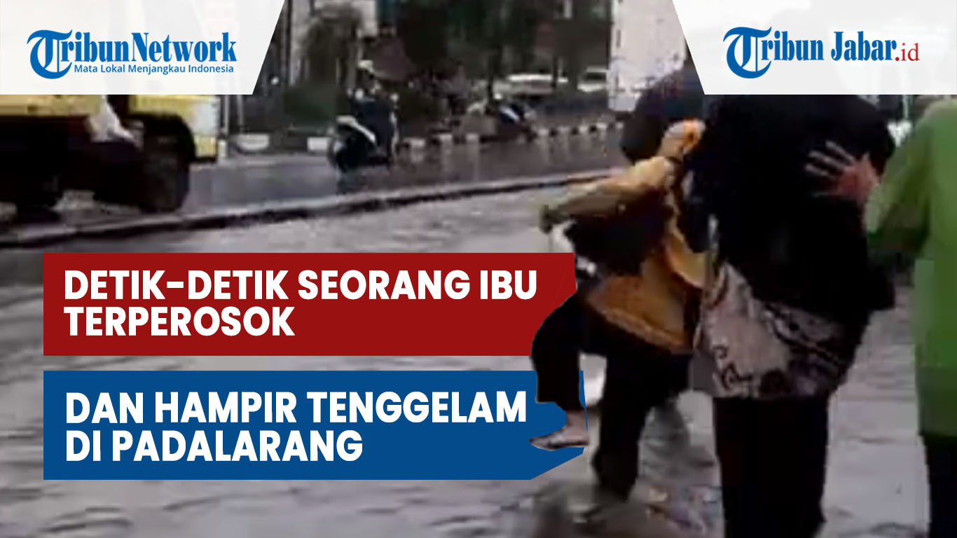 VIDEO Detik-Detik Seorang Ibu Terperosok dan Hampir Tenggelam di Padalarang KBB