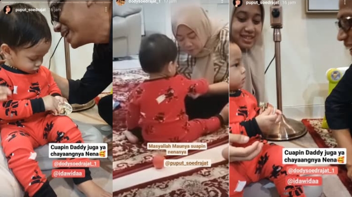 Momen Ayah Vanessa Angel Temui Cucunya Mengharukan, Gala Langsung Akrab, Suapi Kakek Neneknya