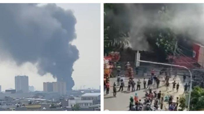 Pabrik Cat di Jakarta Terbakar Hebat, Asap Hitam Tebal Membumbung Tutup Langit Jakarta