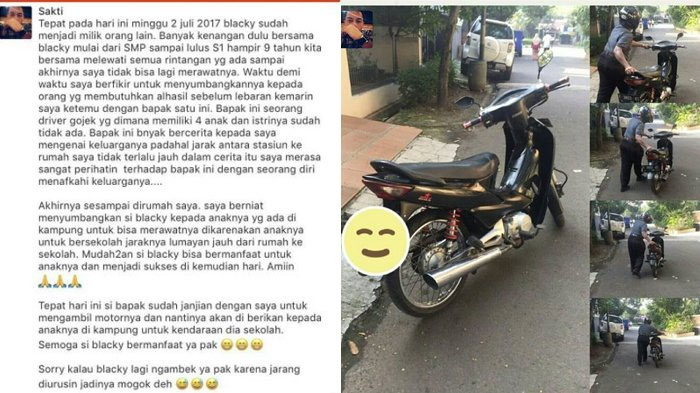 Cerita Pemuda yang Sumbangkan Motornya Untuk Driver Gojek, Ada Kisah Romantis di Pesannya!