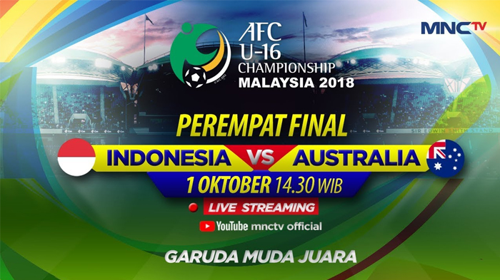 Live Streaming MNCTV Timnas U-16 Indonesia vs Australia Piala AFC U-16 2018 - Tonton di Hape