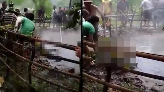 Ngeri! Tonton Video Pria Ceburkan Diri ke Kolam Air Mendidih Gunung Pancar