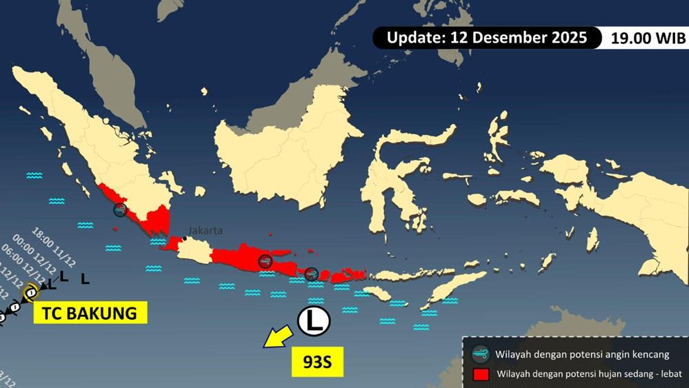 BPBD Soroti Siklon Bakung di Samudera Hindia, Puncak Cuaca Ekstrem Diprediksi Sampai Januari 2026