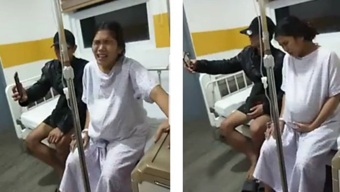 VIRAL, Istrinya Mengerang Menahan Kesakitan Mau Melahirkan, Pria Diduga Suaminya Malah Ajak Selfie