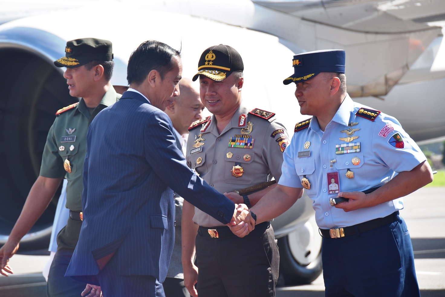 Danlanud Husein Satranegara Sambut Kedatangan Presiden Jokowi