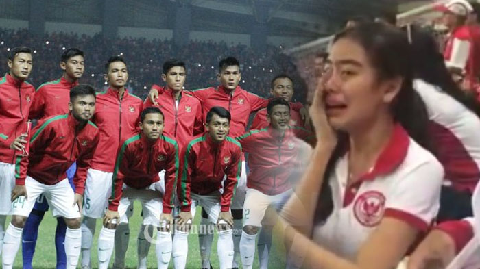 Viral Wanita Cantik Nangis Histeris Saat Timnas Indonesia Kalah. Netter: Sini Bersandar di Pundak Aa