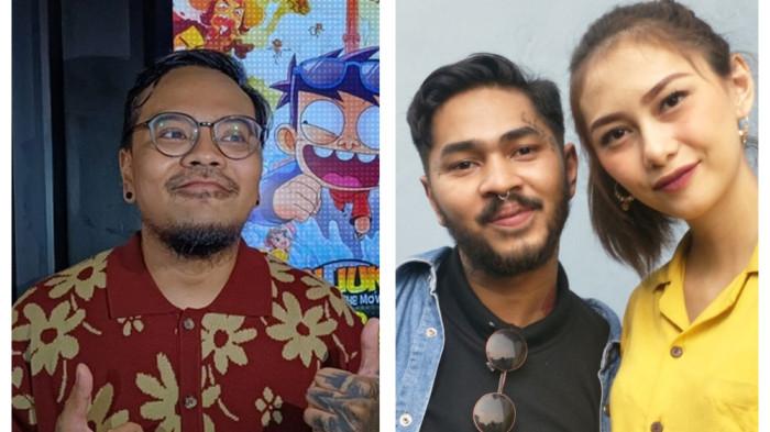 BERI DUKUNGAN - Komika Coki Pardede menyampaikan dukungan terhadap Pasangan artis Onadio Leonardo dan istrinya Beby Prisillia yang ditangkap terkait kasus narkoba di kediamannya kawasan Trevista Wes Rempoa, Kelurahan Cempaka Putih, Ciputat Timur, Tangerang Selatan pada Kamis (30/10/2025).  