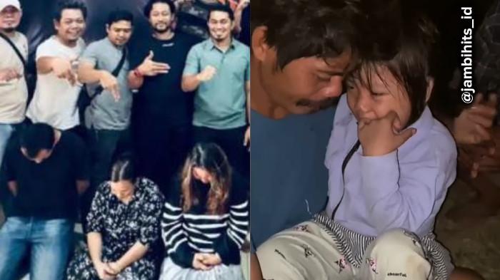 BILQIS MENANGIS - Balita korban penculikan viral di Makassar, Bilqis Ramadhany (4) saat berada dipangkuan seorang warga Suku Anak Dalam (SAD). Ia menangis ingin bertemu dengan orangtuanya.