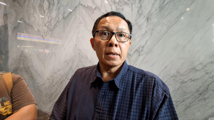 DEMO INDOMARET - Executive Director Customer Relationship Management (CRM) PT Indomarco Prismatama, Gondo Sudjoni buka suara menanggapi tuntutan pekerja terkait perubahan skema lembur hingga tudingan intimidasi di sejumlah cabang. (TRIBUNJAKARTA.COM/GERALD LEONARDO AGUSTINO).​