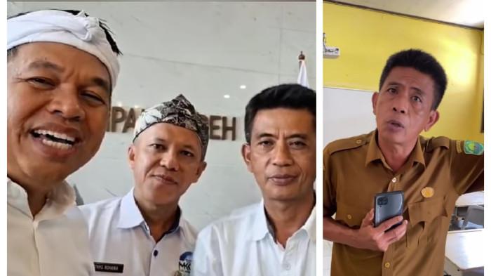 GURU TAMPAR SISWA - Gubernur Jawa Barat, Dedi Mulyadi, bertemu dengan guru SMPN 2 Jalancagak Subang terkait kasus penamparan terhadap seorang siswa. (Instagram Dedi Mulyadi dan mangdans_).