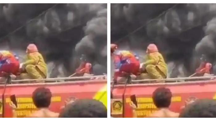 KEBAKARAN GUDANG SPAREPART - Kebakaran bangunan di wilayah Kecamatan Tajurhalang, Kabupaten Bogor, Selasa (14/4/2026).