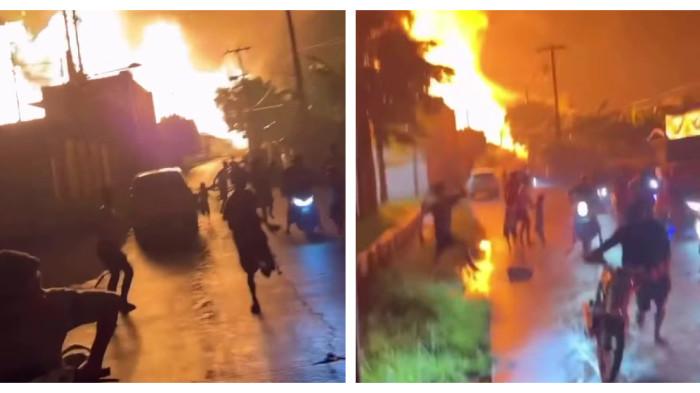 KEBAKARAN HEBAT - Ledakan hebat disusul kebakaran terjadi di Stasiun Pengisian Bulk Elpiji (SPBE) di kawasan Cimuning, Kecamatan Bantargebang, Kota Bekasi, Jawa Barat, Rabu (1/4/2026) malam. Peristiwa tersebut memicu kepanikan warga setelah api dengan cepat merembet ke permukiman.