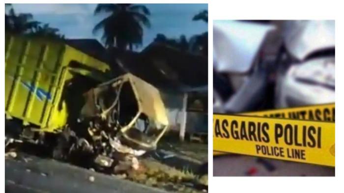 KECELAKAAN HARI INI - Peristiwa kecelakaan hari ini di Jalan Lintas Sumatera (Jalinsum), tabrakan maut mobil dengan truk pada Selasa (24/3/2026). Seorang dikabarkan tewas.