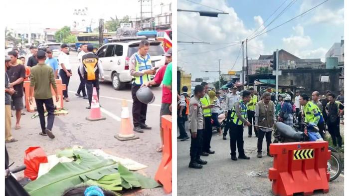 KECELAKAAN HARI INI - Kecelakaan di depan Terminal Alam Barajo di kawasan Simpang Rimbo, Kota Jambi pada Rabu (20/6/2026) pagi. Seorang perawat RS Tk III dr Bratanata Jambi meninggal dunia setelah sepeda motor yang ditumpanginya bertabrakan dengan truk CPO di Jalan Lingkar Barat III dekat Terminal Alam Barajo,Rabu (20/5/2026) sekitar pukul 08.20 WIB.