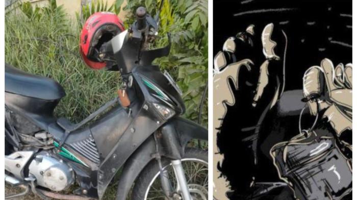 KECELAKAAN MAUT - Honda Supra X yang dikendarai korban dalam kecelakaan maut di Manyar, Gresik, Selasa (7/10/2025) pagi. Khamim meninggal dunia setelah dilindas truk.