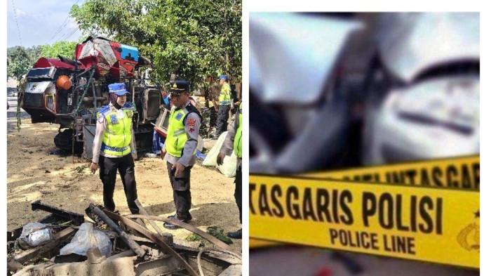 KECELAKAAN MAUT - Polisi melakukan olah TKP di jalan alternatif Purwokerto-Kemranjen, tepatnya di Desa Alasmalang, Kecamatan Kemranjen, Kabupaten Banyumas, Jawa Tengah, Selasa (17/2/2026).