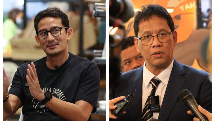 Dua sosok, Menkeu Purbaya Yudhi Sadewa dan Eks Menpar, Sandiaga Uno, memiliki dua ponsel yang kalah jauh dengan anak buahnya. (Kompas.com/Kristianto Purnomo - Dok LPS)