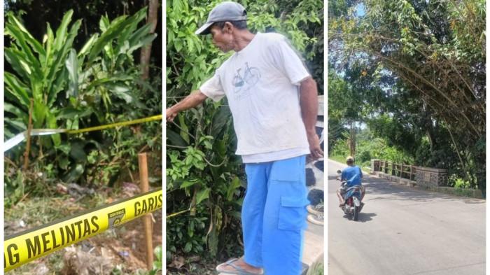 LOKASI JASAD ALVARO  - Lokasi temuan jasad Alvaro di Jembatan Cilalay, Desa Singabraja, Kecamatan Tenjo, Kabupaten Bogor diberi garis polisi, Senin (24/11/2025).  Temuan kantong kresek berwarna hitam membuka tabir misteri bocah asal Pesanggrahan, Jakarta Selatan, yang sempat dilaporkan hilang sejak 8 bulan lalu