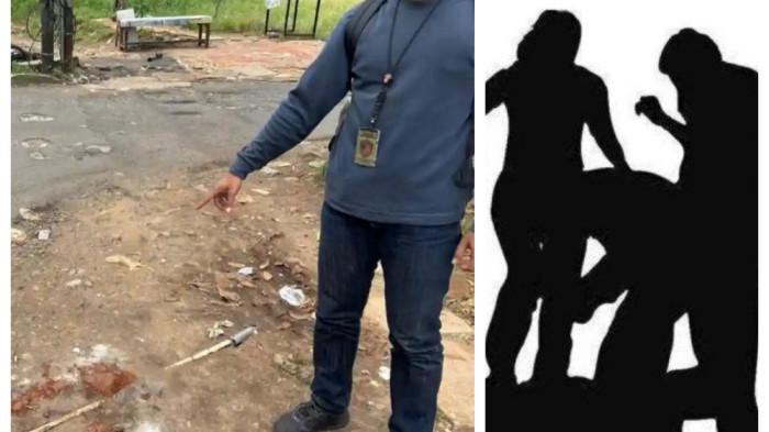 PENGEROYOKAN DI TANGSEL  - Seorang pria berinisial ES (27) menjadi korban pengeroyokan setelah menegur dua orang yang diduga meminta uang kepada pedagang di Pasar Bukit, Serua, Ciputat, Kota Tangerang Selatan, Rabu (11/3/2026). Dokumentasi Polsek Ciputat Timur
