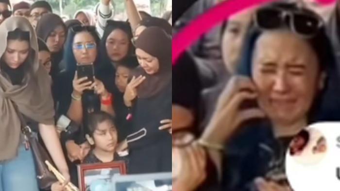 Penampakan wanita rambut biru dekat istri Gary Iskak (KIRI). Wanita rambut biru nangis (KANAN). T