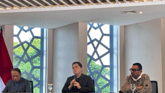 PENGUMUMAN PENASIHAT TEKNIK - Ketua Umum PSSI Erick Thohir, mengumumkan Jordi Cruyff sebagai Penasihat Teknik PSSI, di Menara Danareksa, Jakarta, Selasa (25/2/2025). Jordi Cruyff akan bertugas untuk mencari sosok yang tepat untuk Direktur Teknik PSSI.